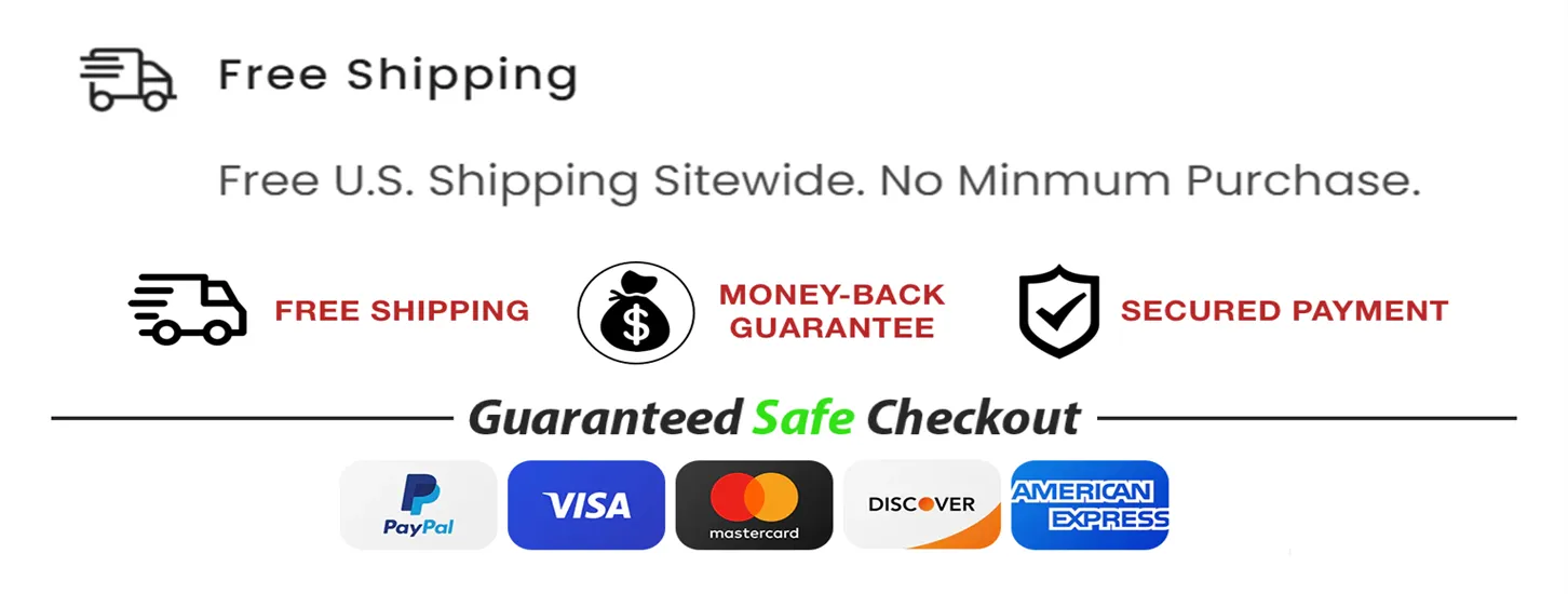 Free shipping, money-back guarantee and secure checkout