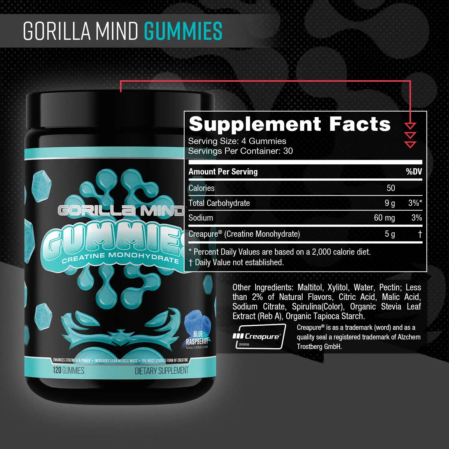 Alternative view of Gorilla Mind Creatine Gummies